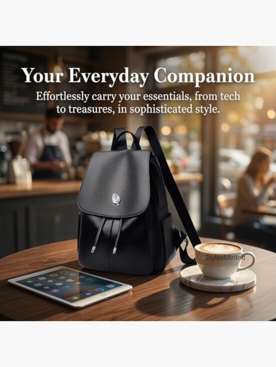 Small Leather Backpack Purse for Women Casual Travel Daypack main image 4